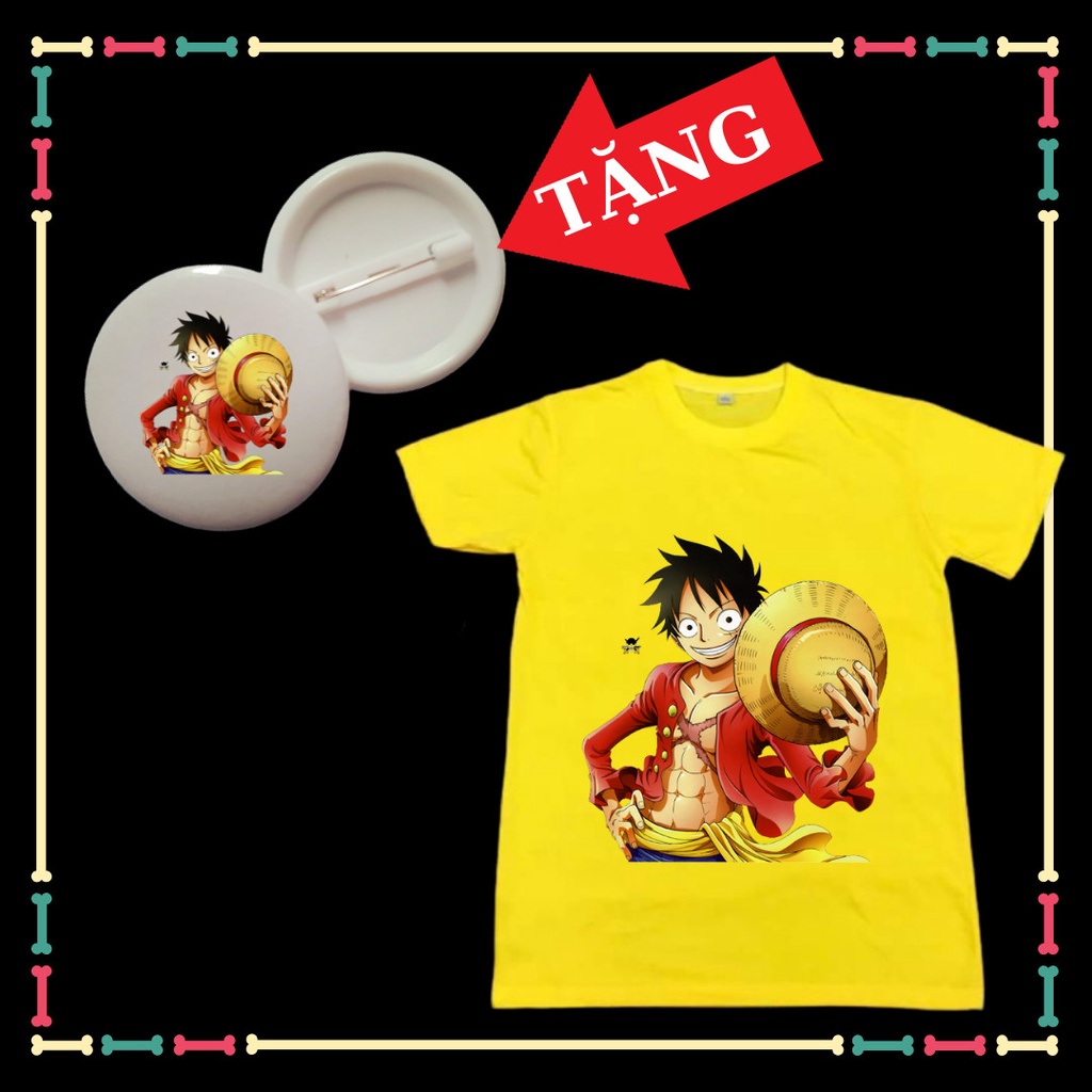 Áo phông Team Luffy One Piece trẻ em Thun Cotton Thái Mềm mịn đủ size áo từ 10kg đến 90kg Tặng HUY HIỆU Team Luffy One