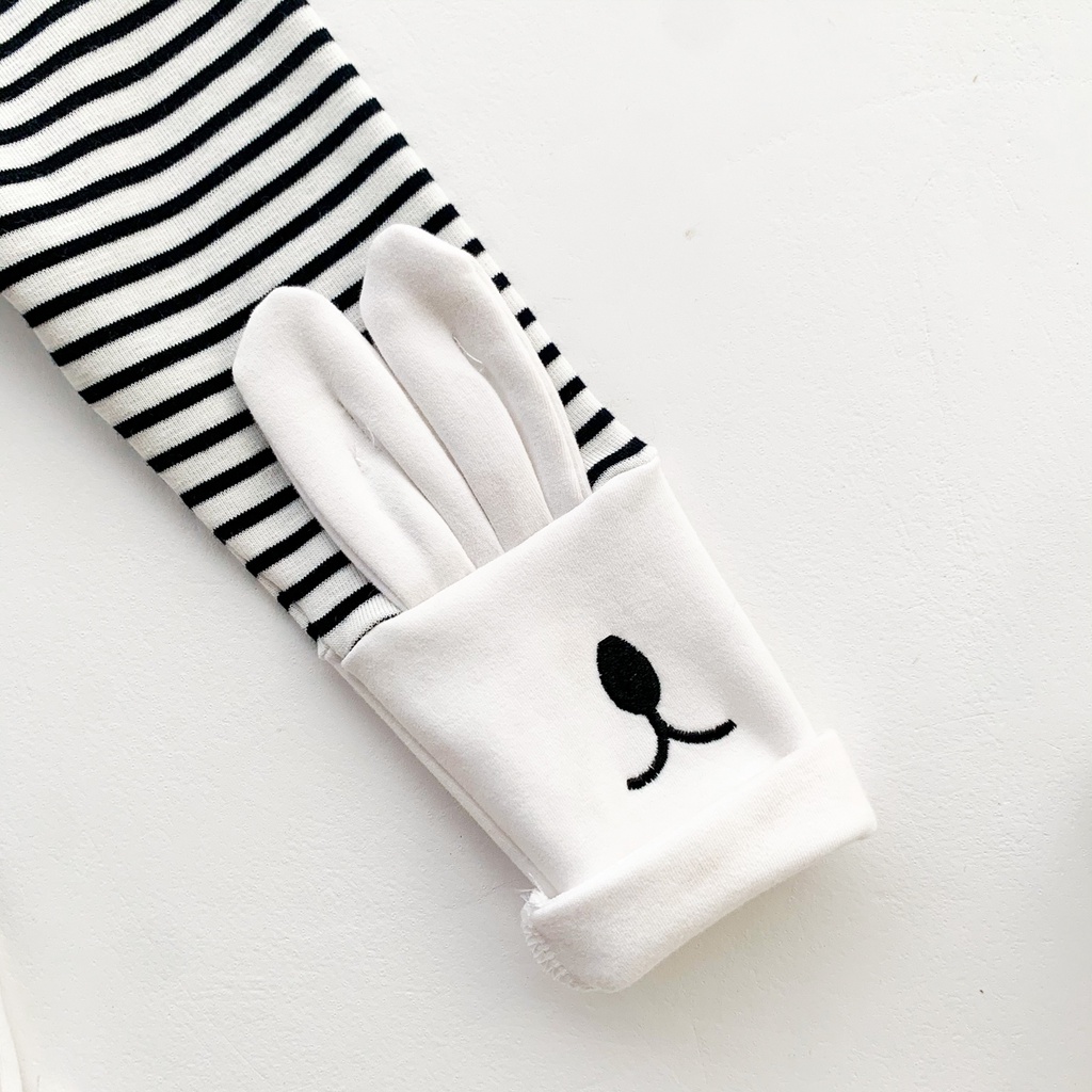 Quần Tất Cotton Dày Dặn Họa Tiết Kẻ Sọc Tai Thỏ Dễ Thương Cho Bé Sơ Sinh 0-2 Tuổi