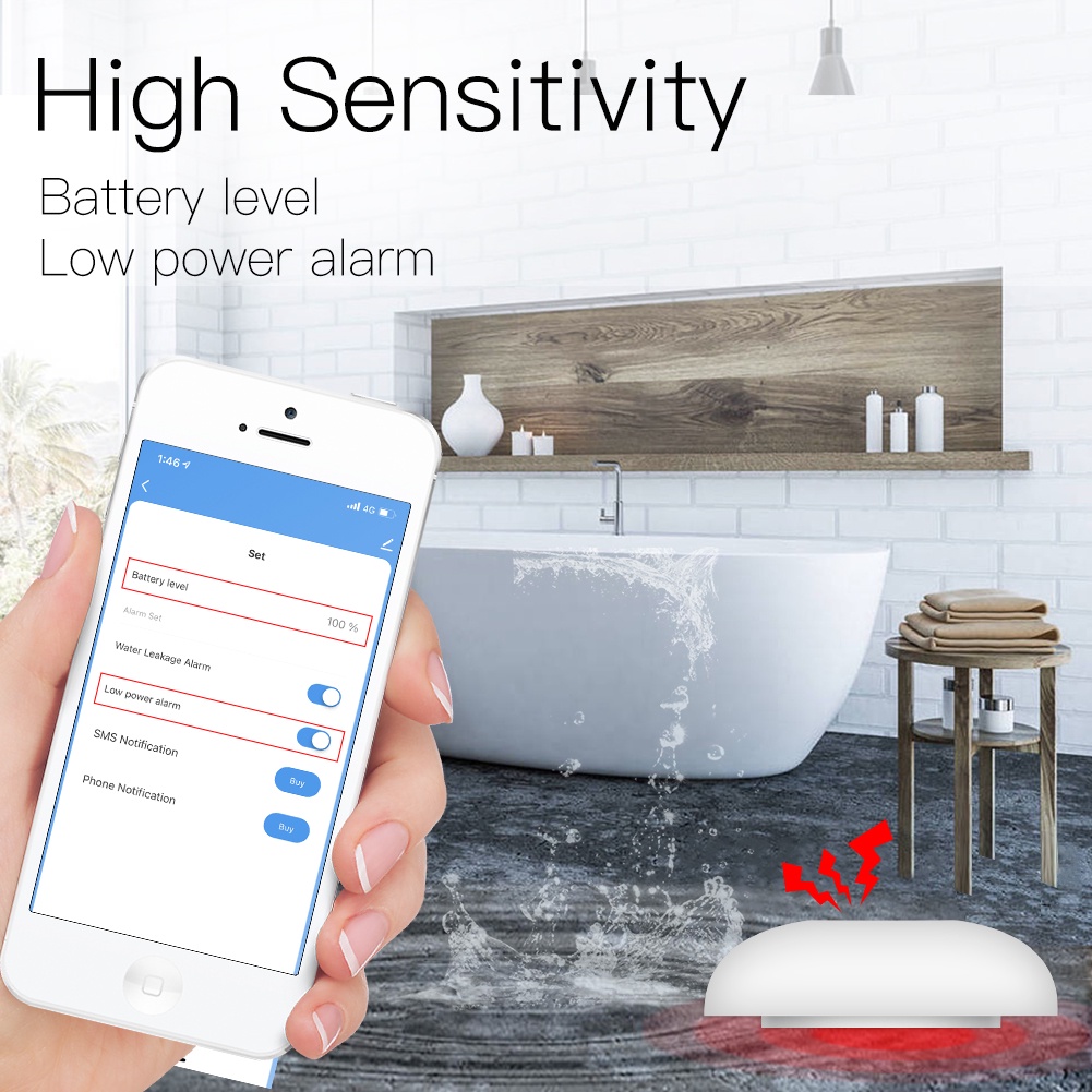Bảo đảm một năm!Hệ Thống Cảnh Báo Rò Rỉ Nước Cảm Biến Wifi Thông Minh