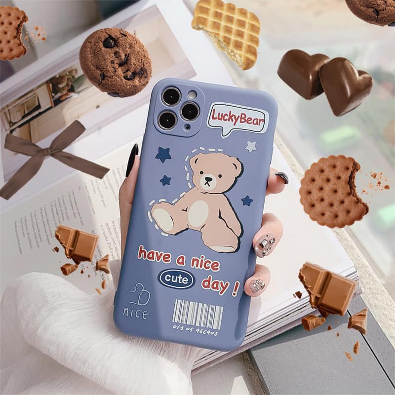 Ốp Lưng Điện Thoại Nhựa Mềm Lucky Bear - CAS2181