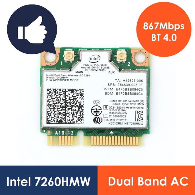 Card Wifi Intel 7260hmw Ac 7260 M.2 Ngff Laptop Pc 2x2 Wlan 0512