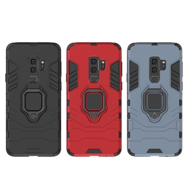 Ốp lưng Samsung S9 Plus / S8 Plus / S10 Plus / S10  chống sốc Iron Man Iring siêu bền nhẫn hút ô tô giá đỡ xem phim