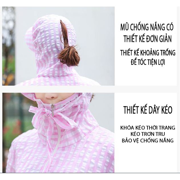 Áo Khoác Chống Nắng Trơn Che Cổ Che Mặt Mũ Có Vành Rộng Che Nắng Chống Chói Mắt Vải Trơn Mềm Co Giãn Đủ Màu