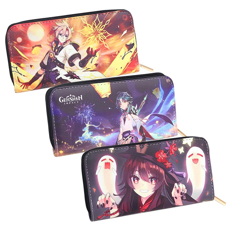 Tmdbyx Ví Da PU Đựng Tiền Xu Genshin tác Động Genshin Va Chạm Baal keqing paimon Barbara