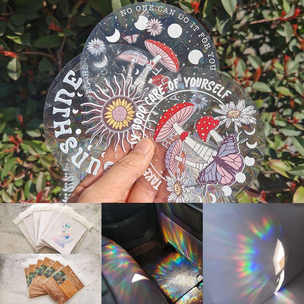 LEISURE Sticker Dán Tường Hình Cầu Vồng Và Mặt Trời