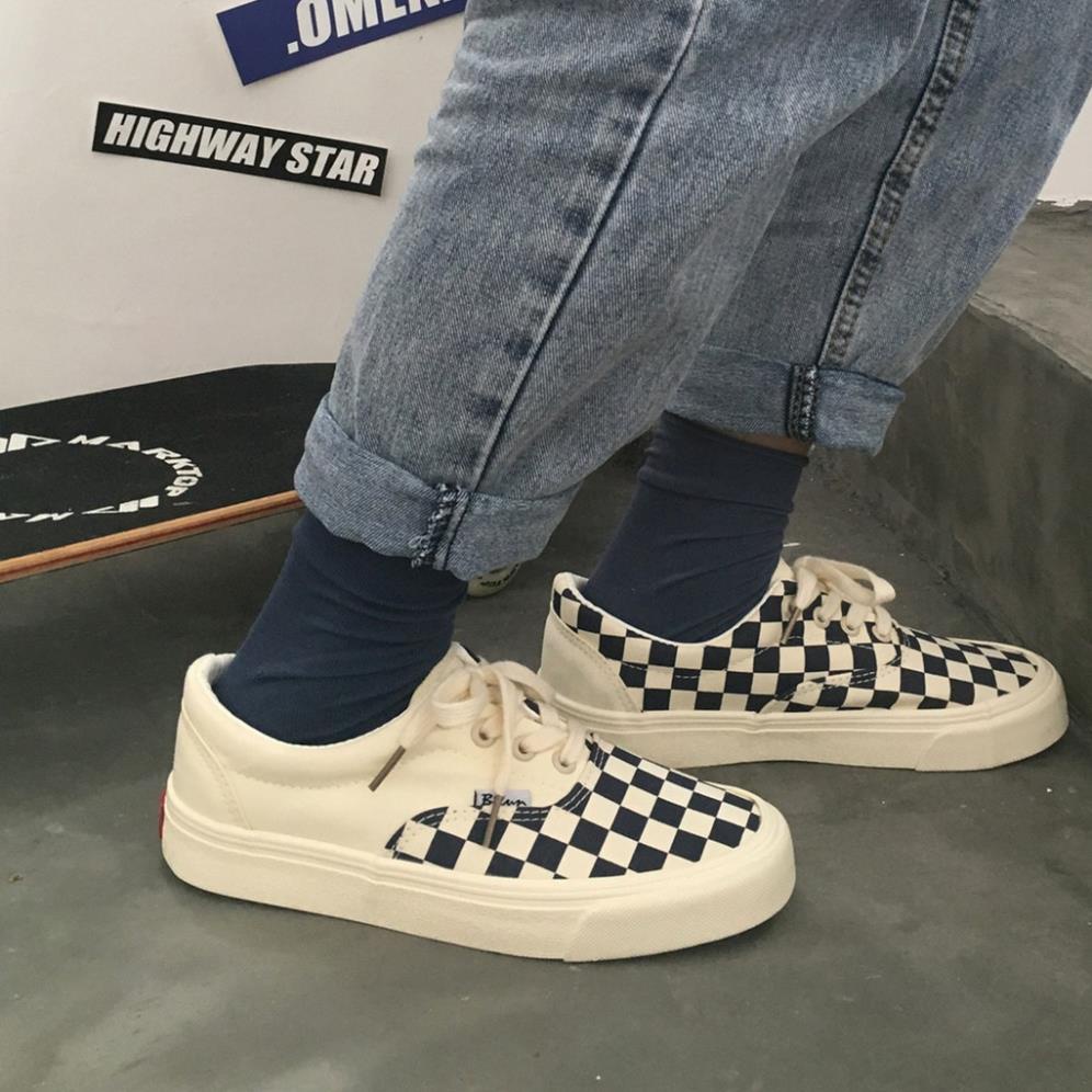 Giày thể thao sneaker Vans caro buộc dây hàng đẹp full box bill dành cho nam nữ
