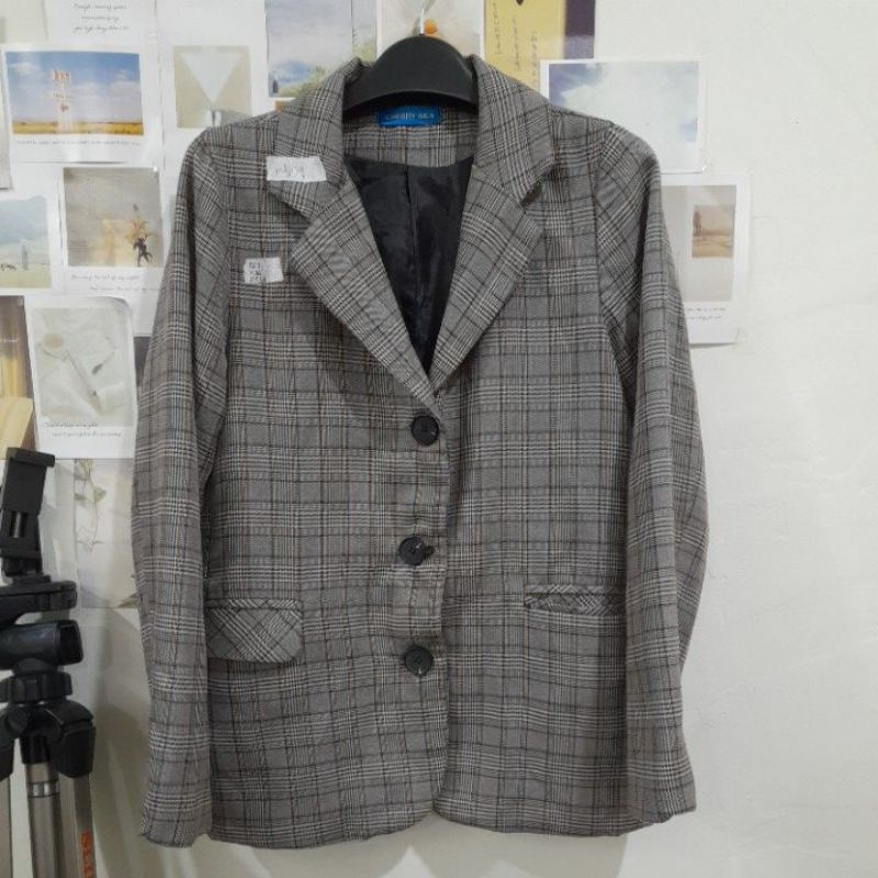 Áo khoác blazer kẻ 2 lớp sang xịn lịch sự cho nữ | BigBuy360 - bigbuy360.vn