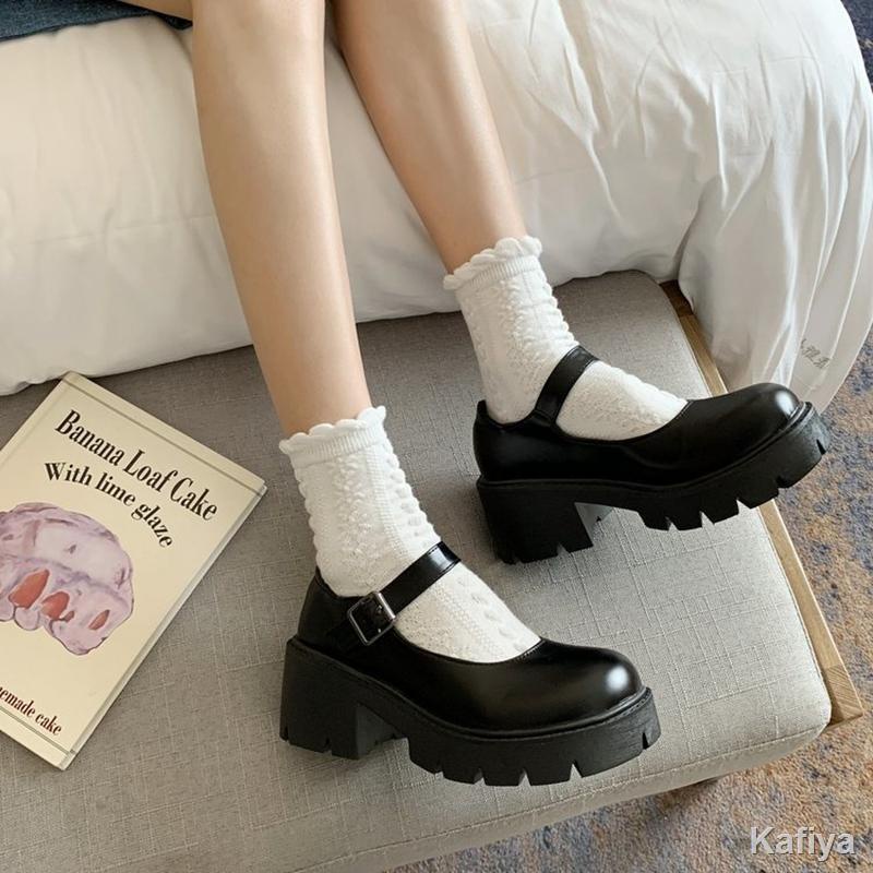 Thời trang Mary Jane giày platform phụ nữ jk giày da nhỏ