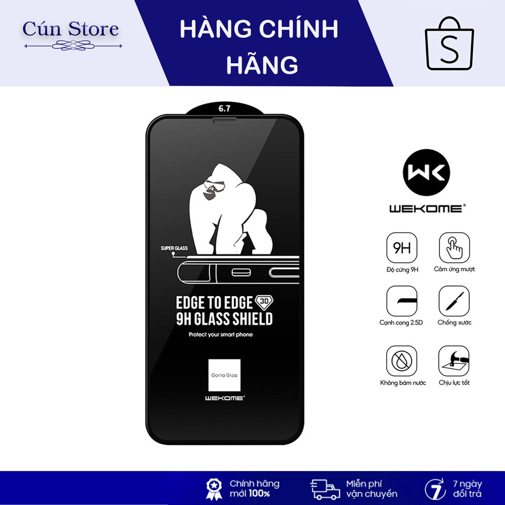 Kính cường lực KingKong full màn cho các dòng IP 7/8plus/X/11pro/12pro hạn chế bám vân tay chính hãng