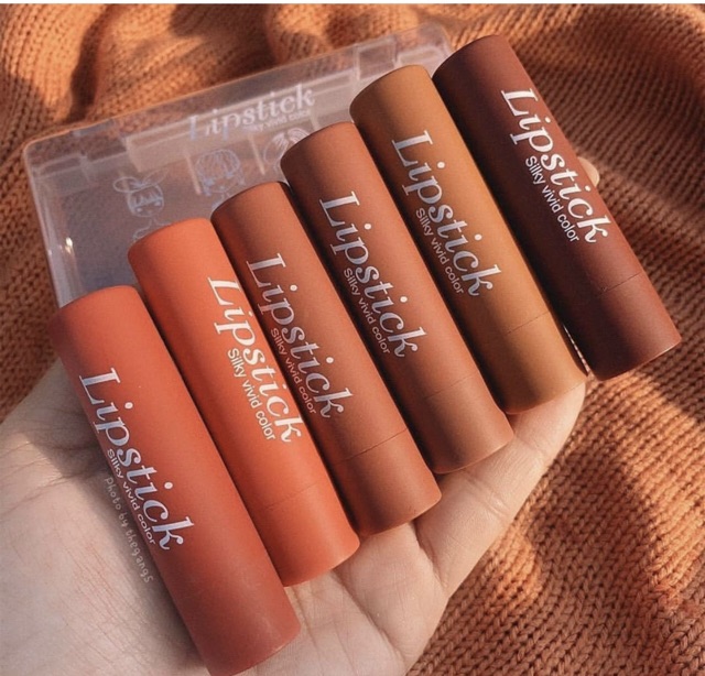 Set 6 thỏi son sáp Heng Fang mịn mượt màu sống động kích thước tiêu chuẩn  Nội Địa Trung