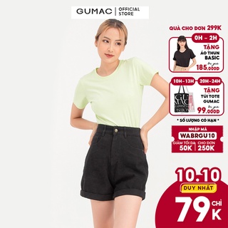 Áo thun cổ tròn GUMAC form basic ôm body cá tính ATB723