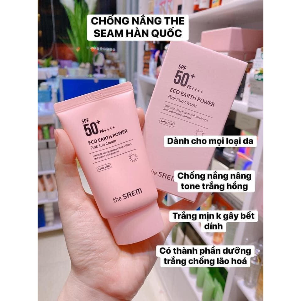 [Mẫu Mới] Kem Chống Nắng The Saem Eco Earth Power Pink Suncream 20ml