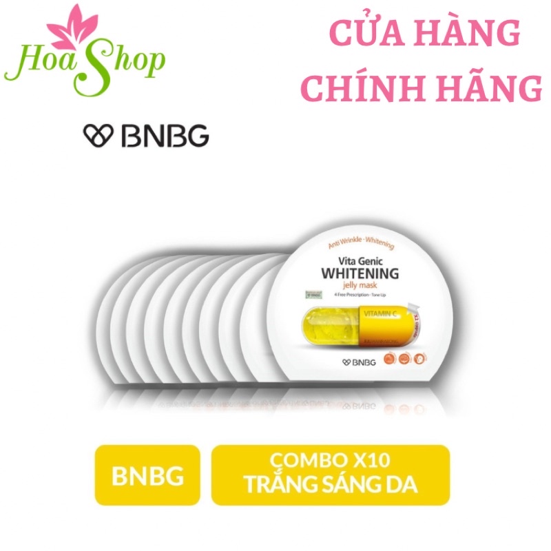 Combo 10 mặt na trắng da BNBG Vita Genic Whitening Jelly Mask 30mlx10