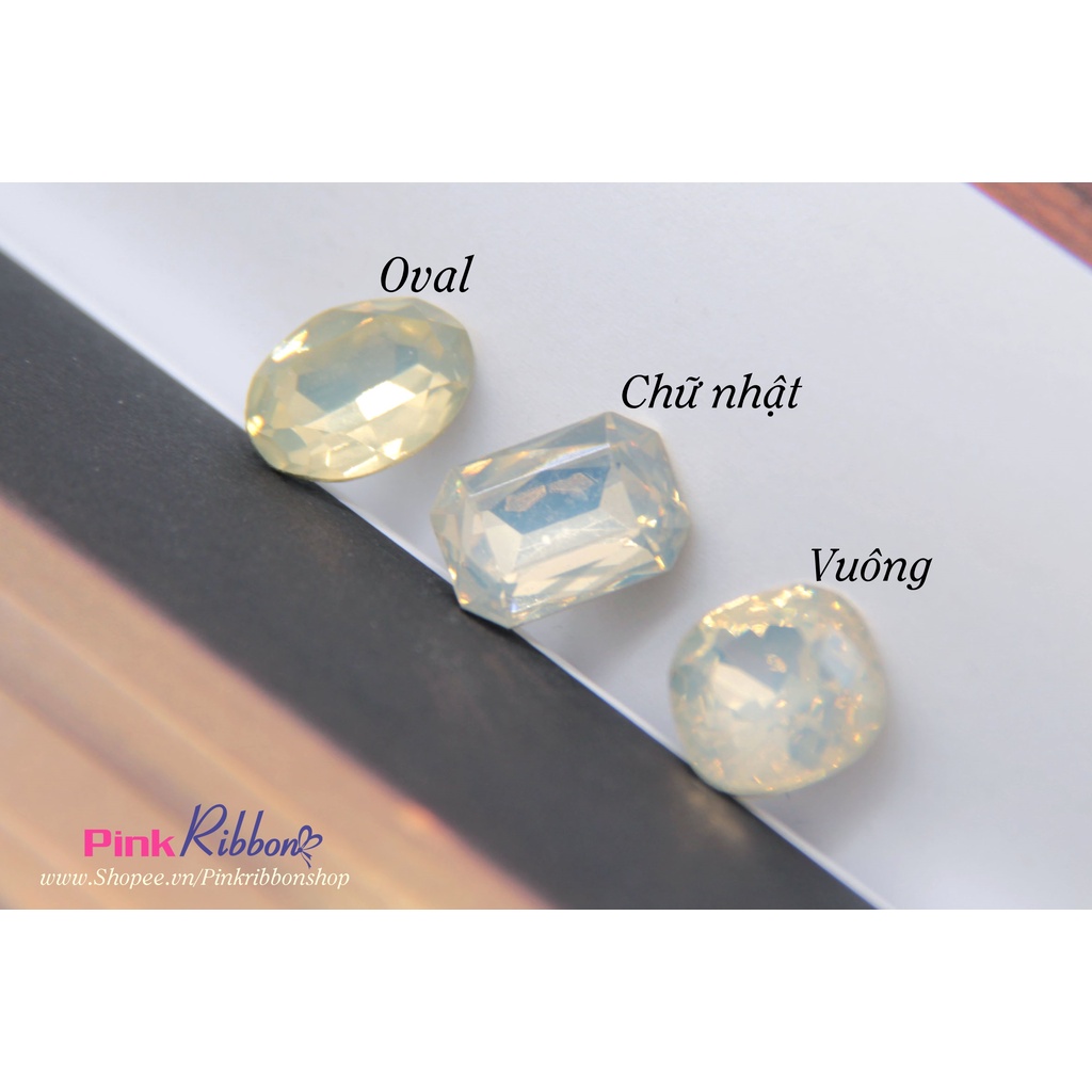 SET 10 HẠT - Charm nhựa trong mài giác giả đá