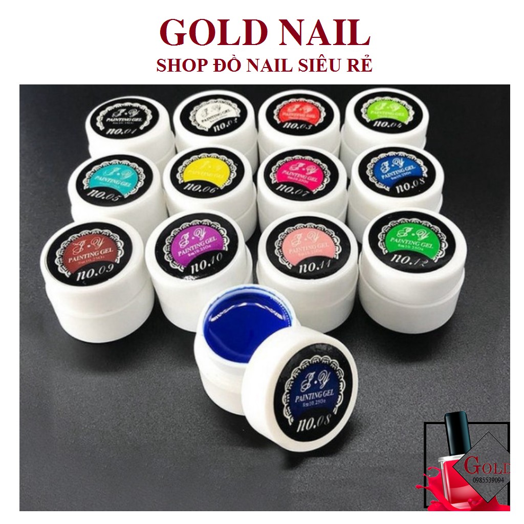Set gel vẽ nail , vẽ móng 12 màu siêu đặc