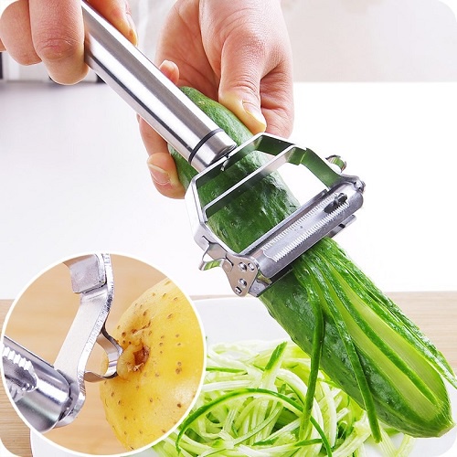 Bộ Dụng Cụ Gọt Vỏ Khoai Tây 3 Trong 1-Máy Gọt Vỏ Bằng Thép Không Gỉ Siêu Sắc Nét-Dụng Cụ Nhà Bếp Cho Rau Khoai Tây Cà