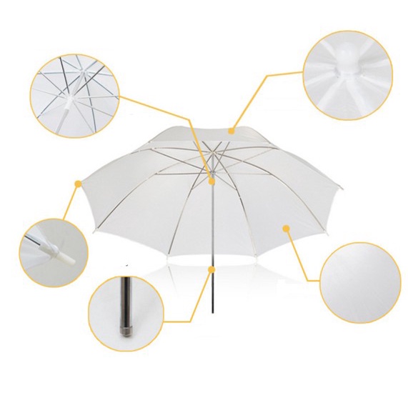 Dù xuyên trắng đường kính 85cm