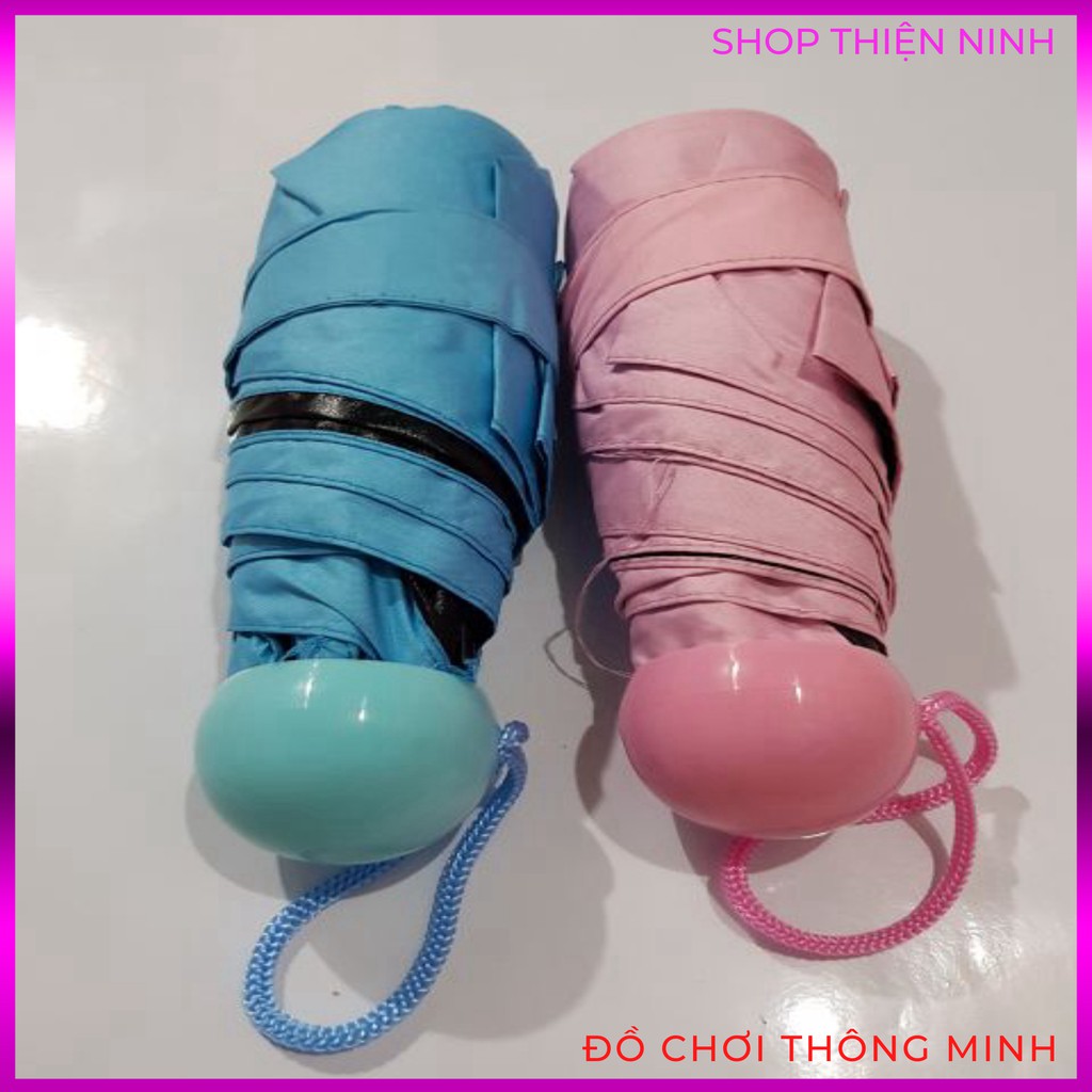 Ô Gấp Gọn Mini Dù Gấp Gọn Hình Viên Thuốc 2 Lớp Nhiều Màu Tiện Lợi Dù Che Mưa