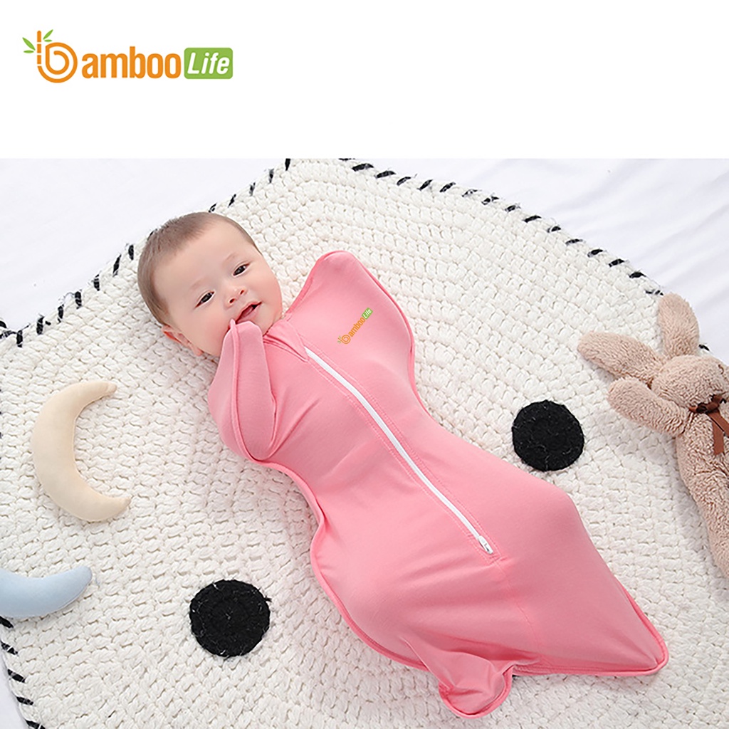 Nhộng chũn cho bé từ sợi tre Bamboo Life BL069 túi ngủ, quấn giúp trẻ ngủ ngon giấc an toàn kháng khuẩn