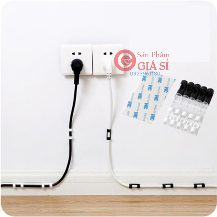 Bộ 20 miếng dán tường đi dây điện - kẹp cố định nút giữ dây điện ❤️freeship❤️