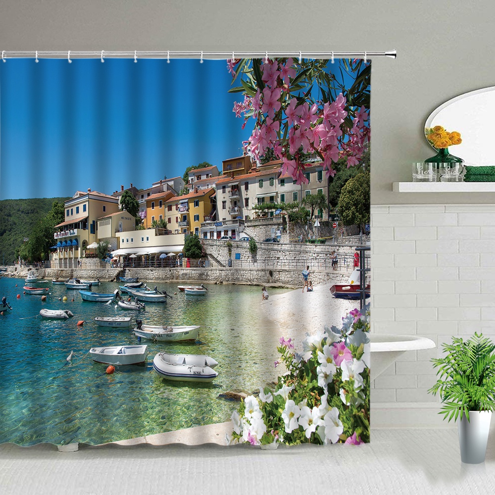 Bộ Rèm Cửa In Hình Phong Cảnh 3D Độc Đáo