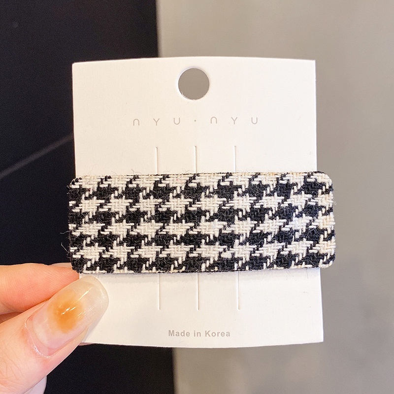 Kẹp Tóc Họa Tiết Houndstooth Thời Trang Hàn Quốc Cho Nữ