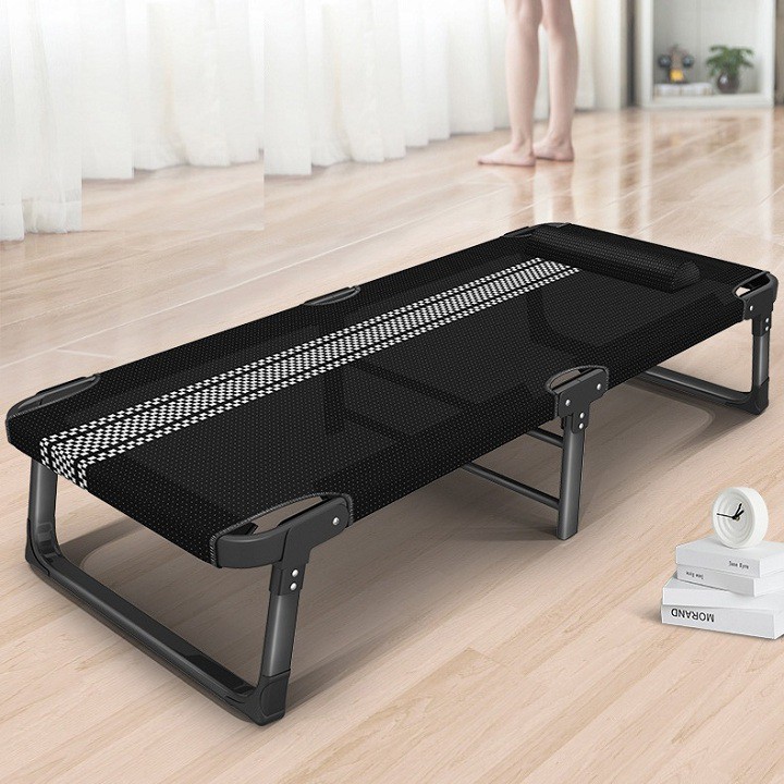 Giường ngủ gấp gọn khung thép chịu tải 200kg 1m85x68cm, giường ngủ trưa văn phòng