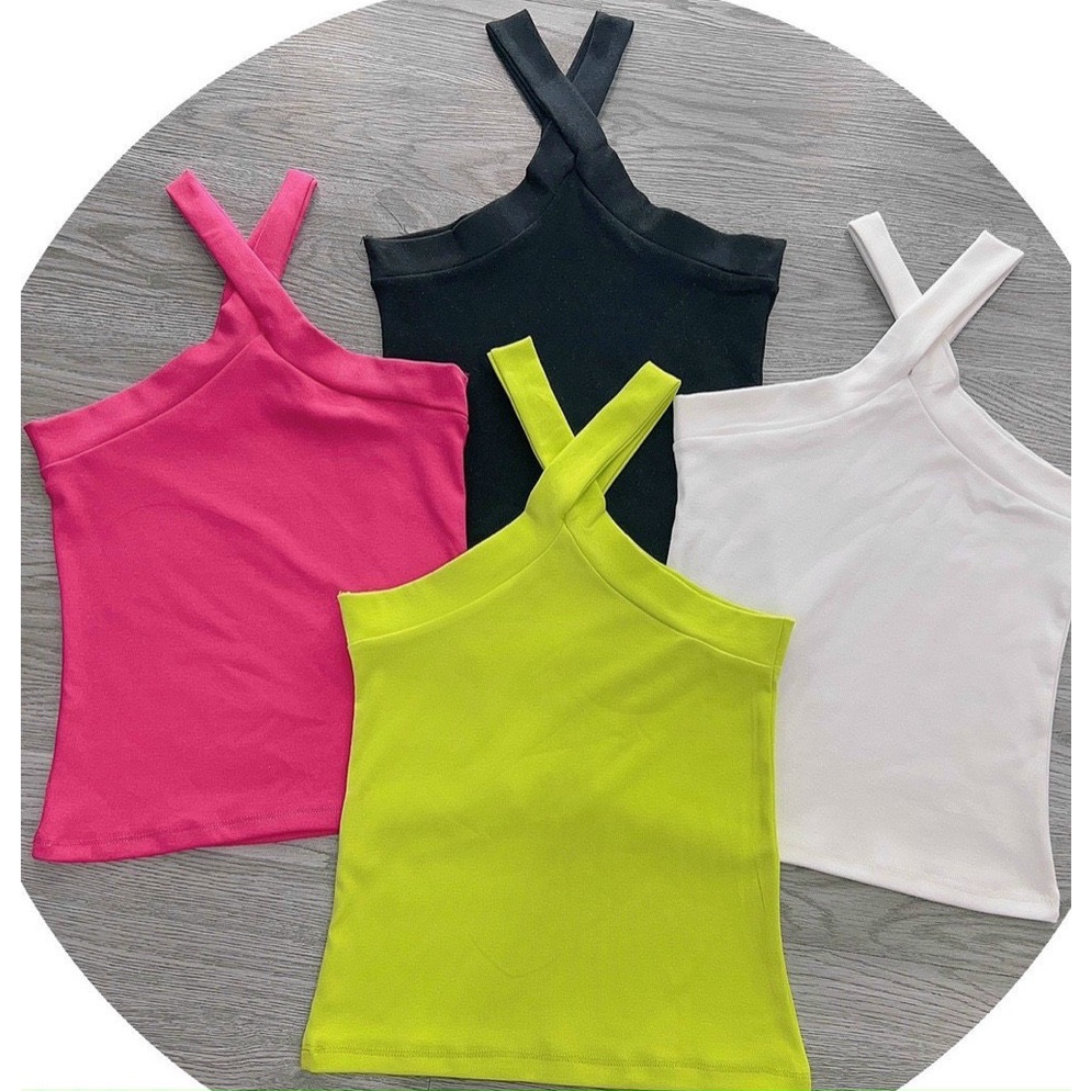 áo kiểu yếm xéo cổ sexy chất bozip màu sắc đẹp lh