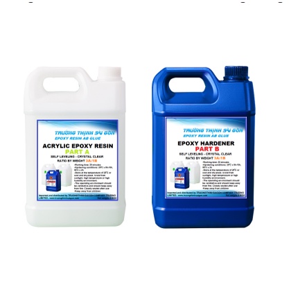 Keo Epoxy Resin Loại Cứng Bộ 5Kg Trong Suốt Không Bọt Không Ngả Màu - Trường Thịnh