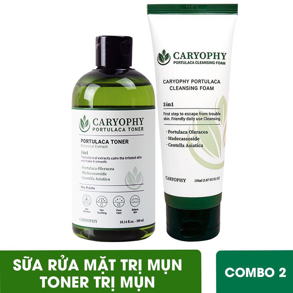 Combo Toner + Sữa rửa mặt Ngăn Ngừa Mụn Caryophy❤️FREESHIP❤️Ngăn Ngừa Các Loại Mụn và Thâm chính hãng Hàn Quốc | BigBuy360 - bigbuy360.vn