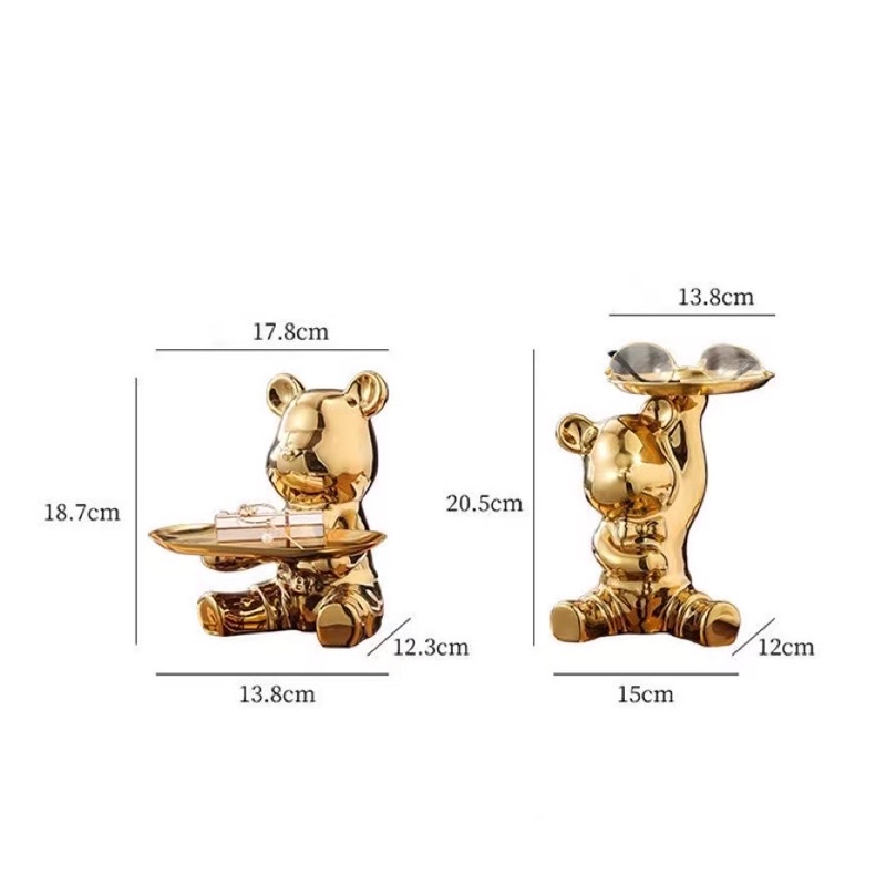 Khay Đựng Trang Sức/Kẹo Hình Chú Gấu Dễ Thương Để Bàn Trang Trí Nhà Cửa - SHIN STORE
