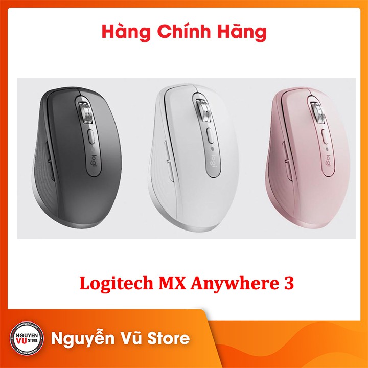 Chuột Không Dây Logitech MX Anywhere 3 (Đen/Hồng/Xám Trắng) Hàng Chính Hãng