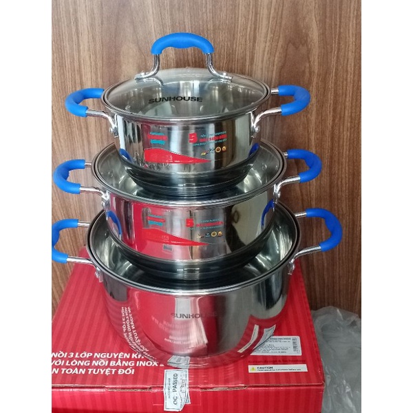 Bộ nồi Inox 5 đáy SUNHOUSE SHG2503MBD - Hàng chính hãng