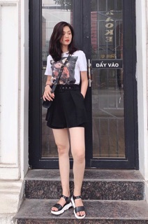 Quần tà váy đai oze cho nữ