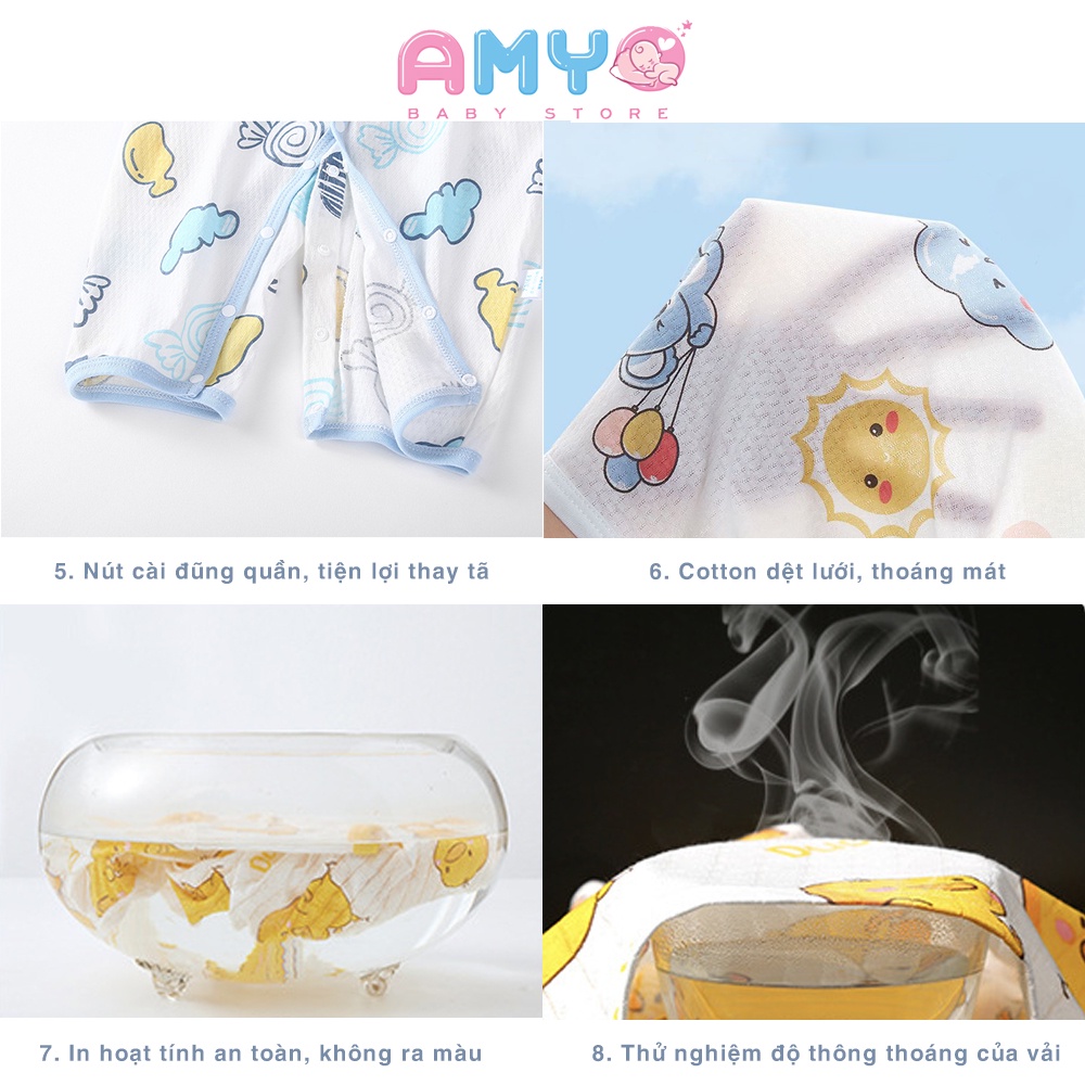 Bodysuit cho bé AMYO quần áo sơ sinh bộ body tay dài cho bé gái bé trai đầy tháng 3 6 9 12 tháng thôi nôi 11.BDL01.04-1