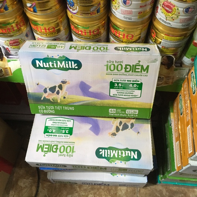 Sữa Nutimilk 100 điểm hộp 110ml thùng 48 hộp