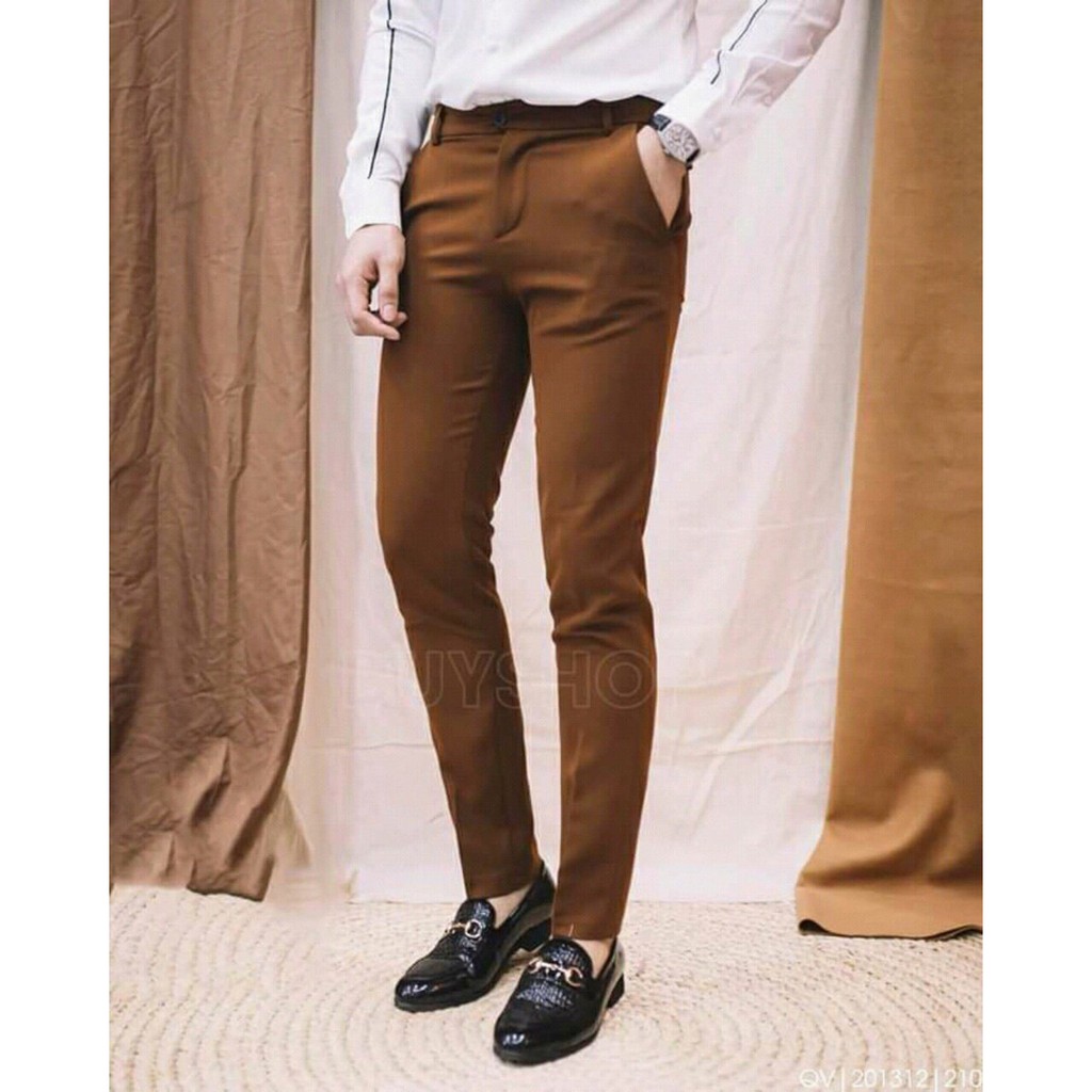 Quần âu nam vải co giãn màu nâu | BigBuy360 - bigbuy360.vn