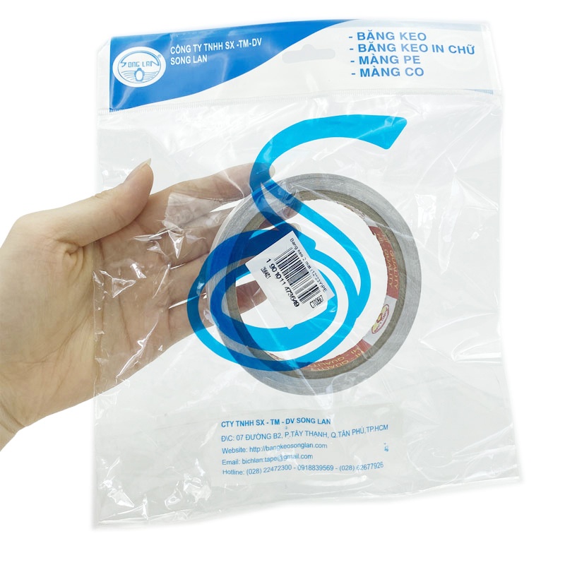 Băng Keo 2 Mặt 12 mm x 23 Yards - Song Lan - Màu Trắng