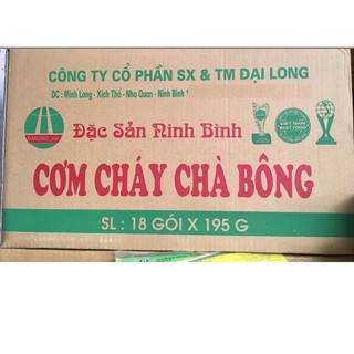 Thùng 18 gói cơm cháy Đại Long Ninh Bình 195g