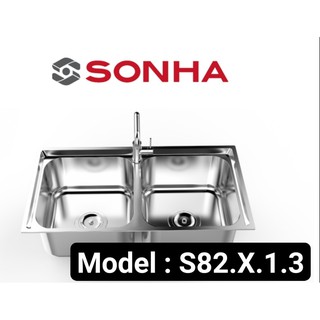 [S82] CHẬU RỬA BÁT INOX 304 CAO CẤP S82X.1.3 CHÍNH HÃNG SƠN HÀ (KHÔNG BAO GỒM VÒI)