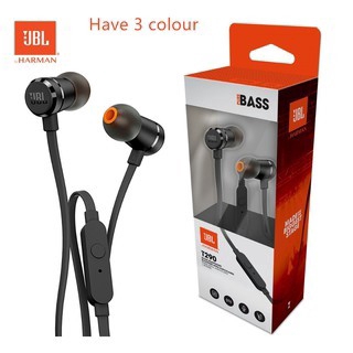 ❤ JBL T290 dual dynamic earphone in-ear subwoofer universal HIFI earplugs with wheat