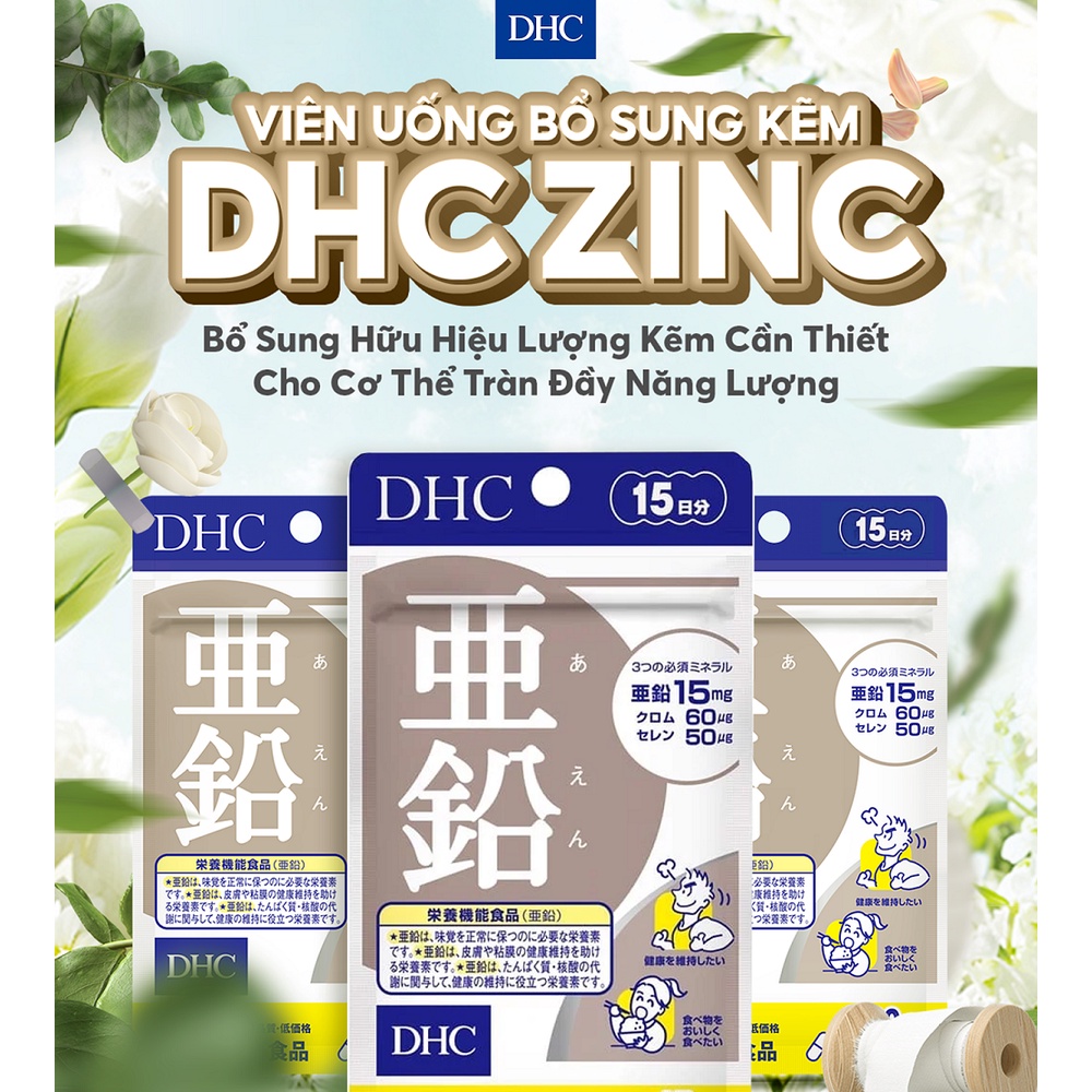 Viên uống Bổ sung Kẽm DHC ZinC 15 Viên 15 Ngày