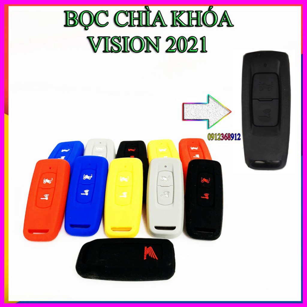 Bọc chìa khoá smartkey Vision 2021 - Cao su Silicon đủ màu, ôm khít