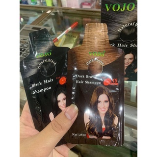 Dầu gội thảo dược nhuộm đen nâu vojo hộp 10 gói 25ml x10