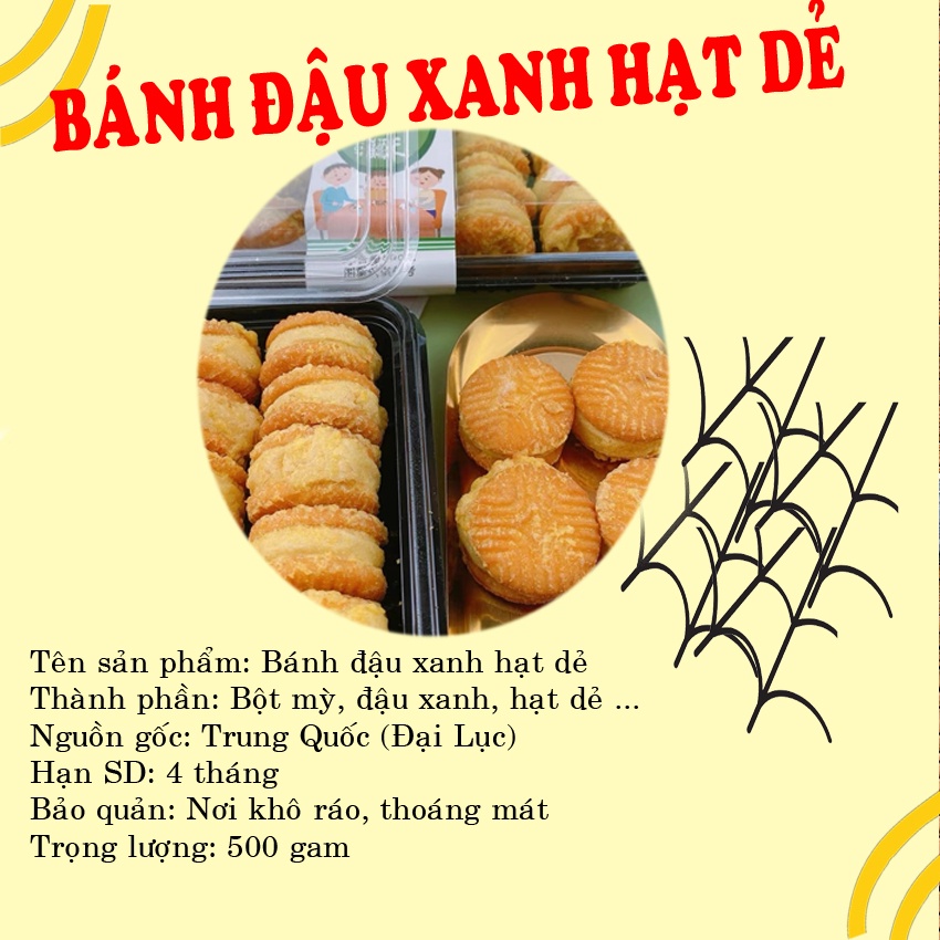 Bánh đậu xanh hạt dẻ mật ong  loại I Nguyên hộp 500gr 26 chiếc sêu ngon