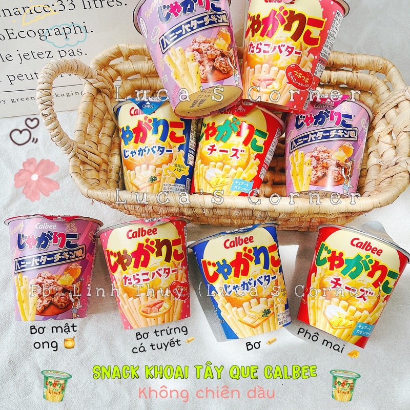 Snack khoai tây que không chiên Calbee Nhật Bản