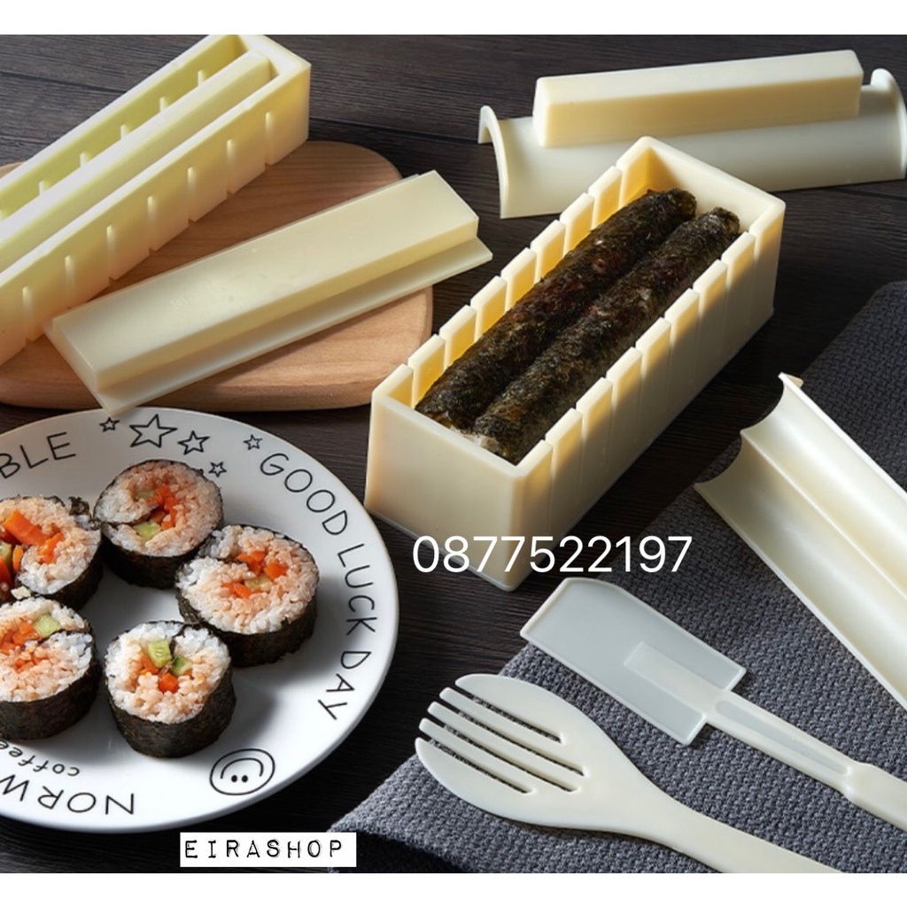 Combo: Set 5 bộ khuôn làm sushi, cơm cuộn và set 3 khuôn làm cơm ăn dặm cho bé