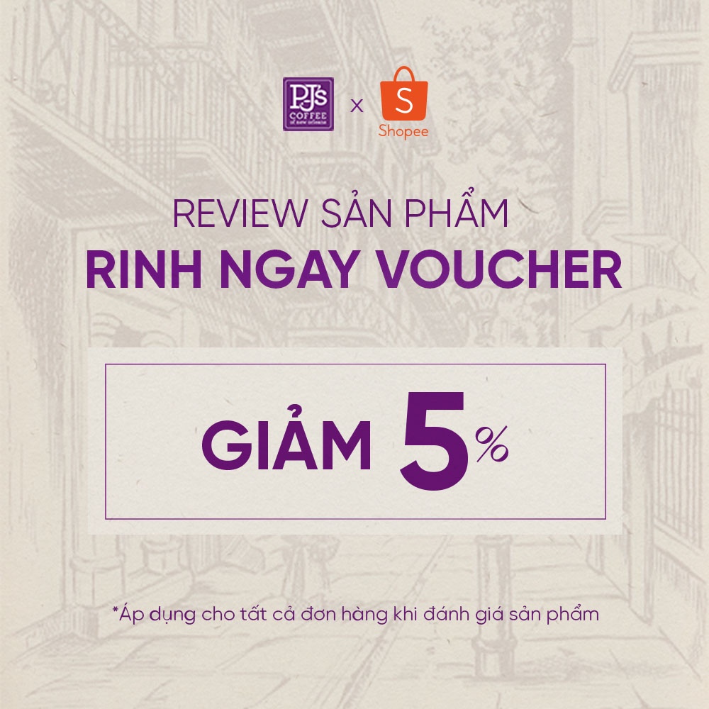 Praline &amp; Cream Rang Thêm Hương (Flavored Roast) - PJ’s Coffee Cà Phê Arabica Nguyên Chất - 200/454g
