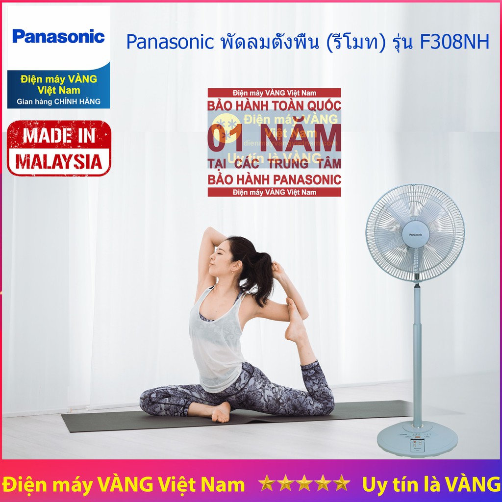 [Mã 77ELSALE hoàn 7% đơn 300K] Quạt lửng malaysia Panasonic F-308NH Blue