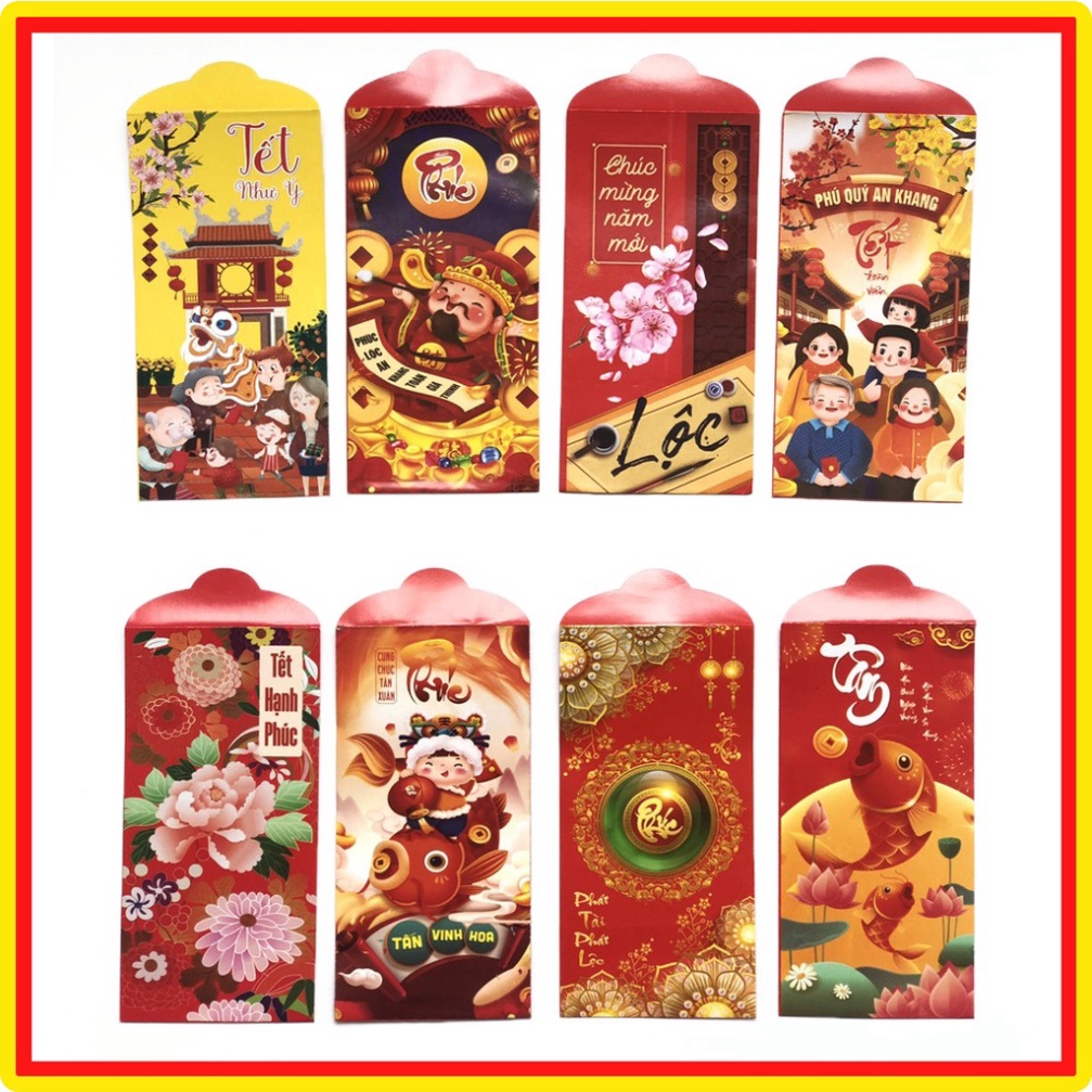 COMBO 50 Bao Lì Xì Đỏ Tết May Mắn🍀FREESHIP🍀Lì Xì Năm Mới HOT TREND Tết Quý Mão 2023